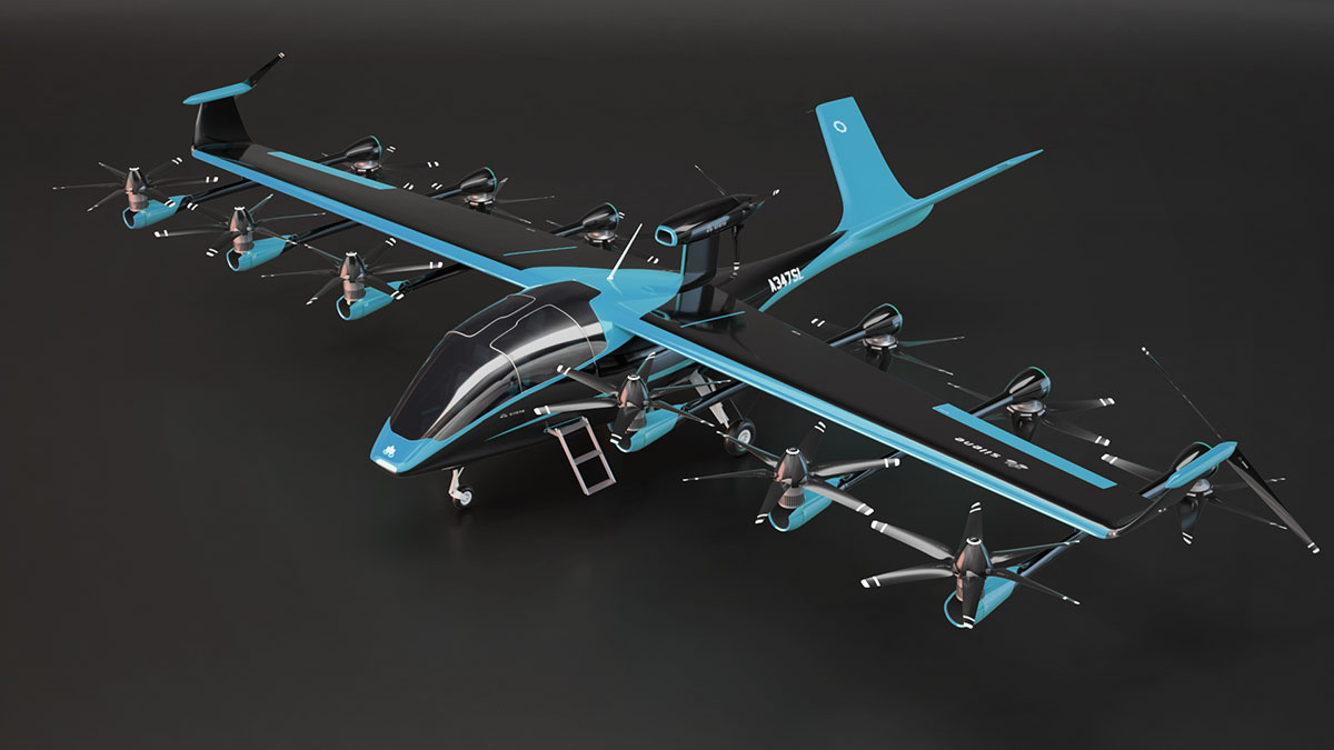 AMRD Silene Hybrid Jet 3D CGI Render Variation Pattern Blue