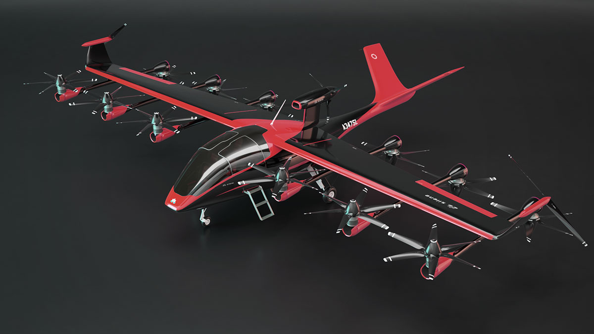 AMRD Silene Hybrid Jet 3D CGI Render Variation Pattern Red