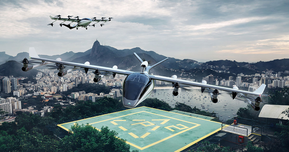 AMRD Silene Hybrid Jet Helipad Rio De Janeiro 3D CGI Render