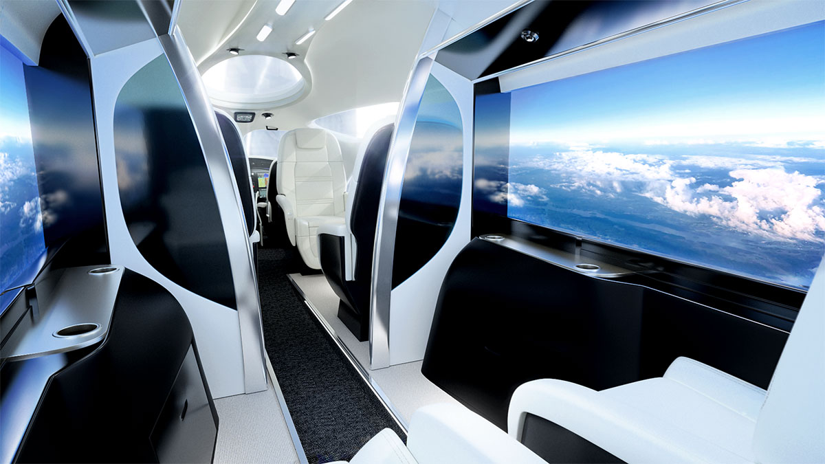 Samad Starling Hybrid Jet Interior 3D CGI Render